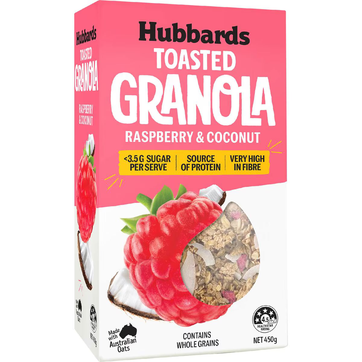 Hubbards Raspberry & Coconut Toasted Granola 450g**