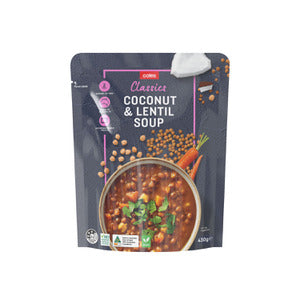 Coles Soup Pouch Coconut & Lentil 430g - do not reorder