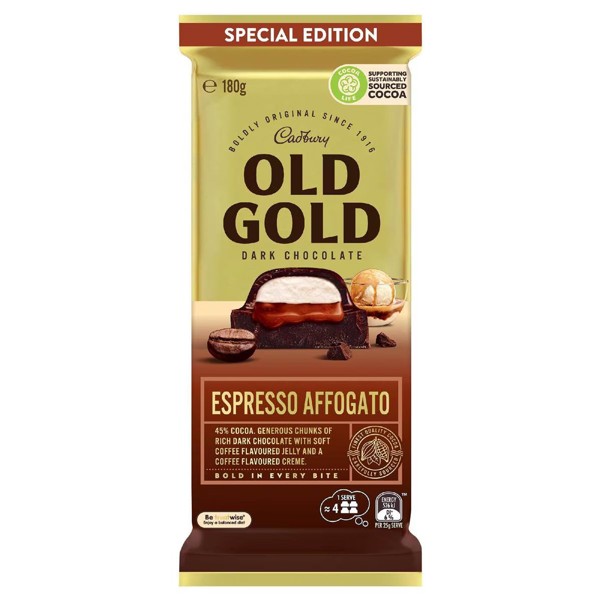 Cadbury Old Gold Dark Chocolate Espresso Affogato 180g
