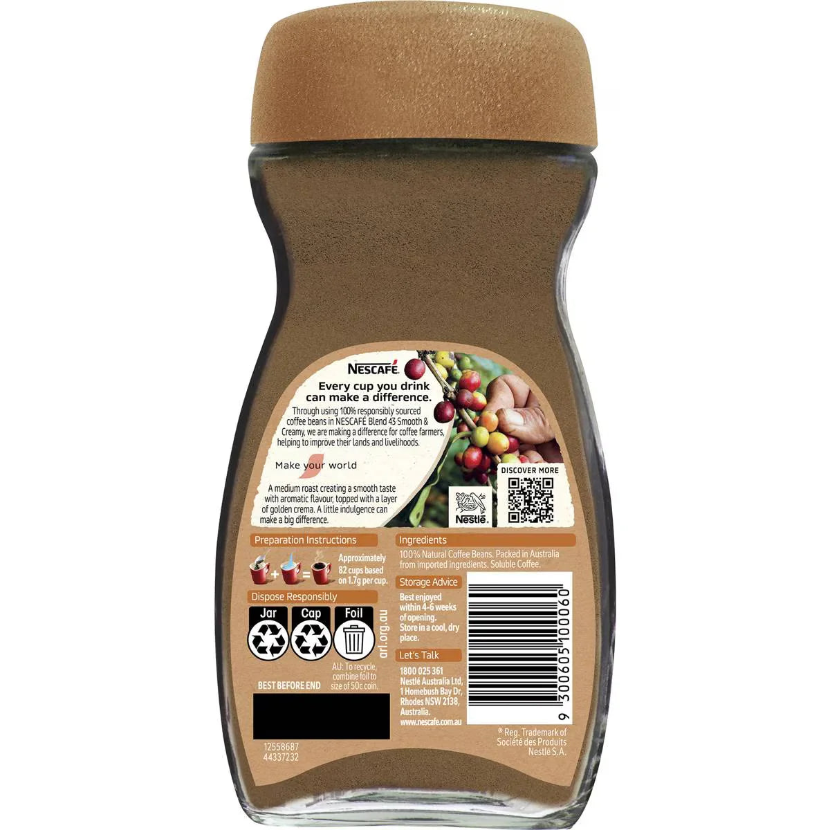 Nescafe Blend 43 Smooth & Creamy Instant Coffee | 140g