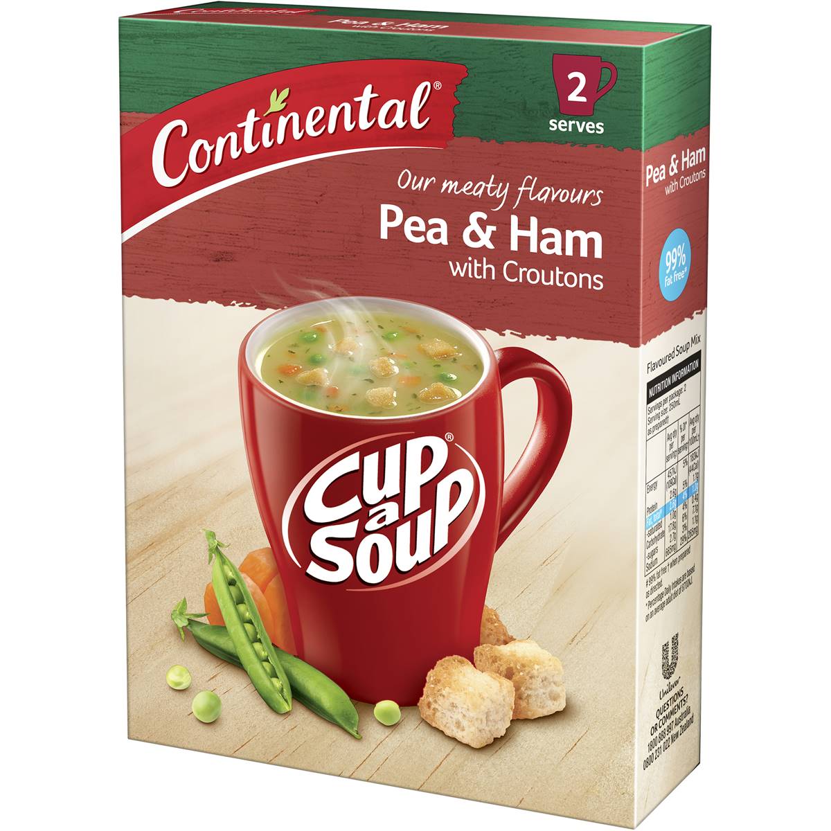 Continental Cup A Soup Hearty Pea & Ham (2pk) 52g