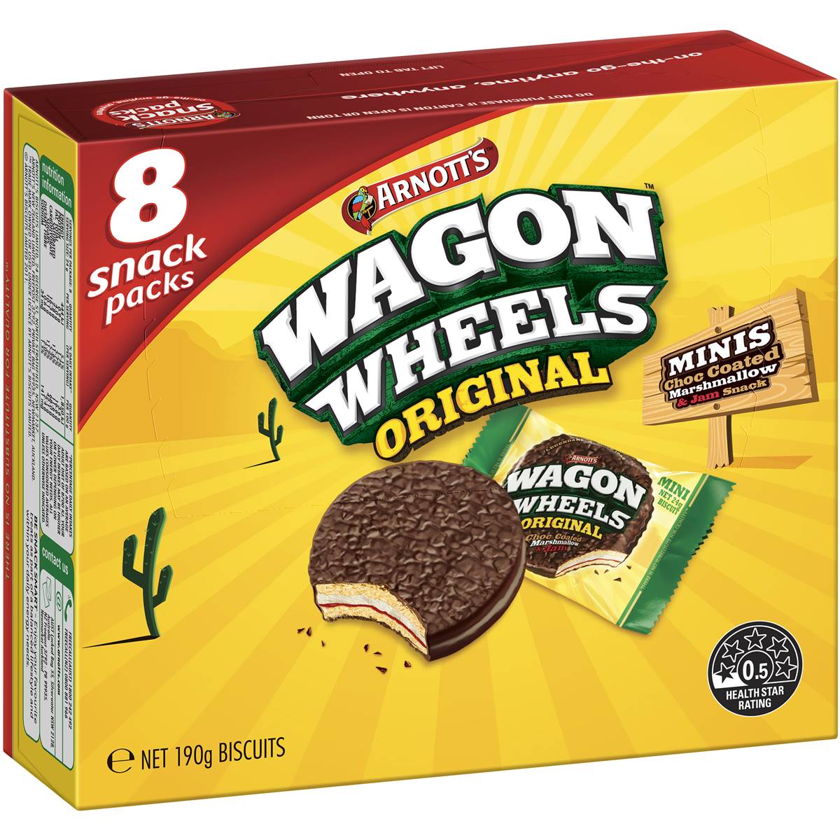 Arnott's Wagon Wheels Multipack Chocolate Biscuits 8 pack