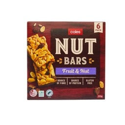 Coles Bars Nut Fruit Nut 210g
