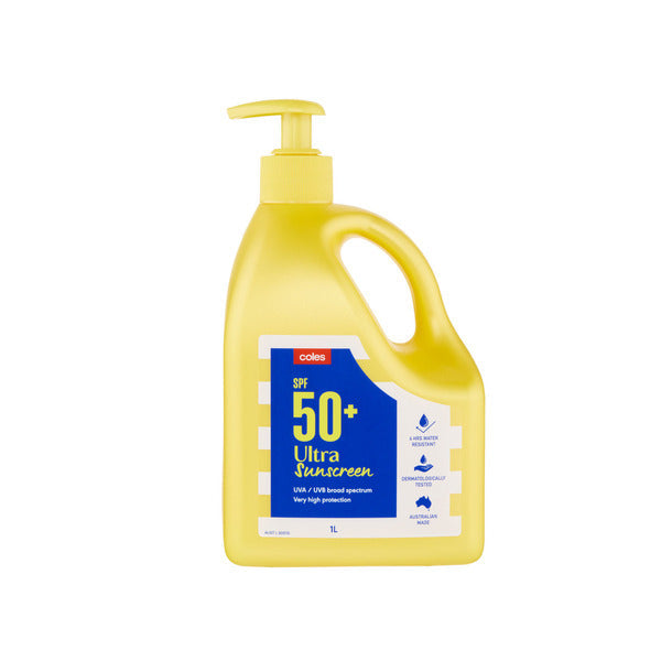 Coles Ultra SPF50+ Sunscreen 1L