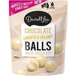 Darrell Lea Chocolate Smooth & Creamy Balls White Chocolate 120g