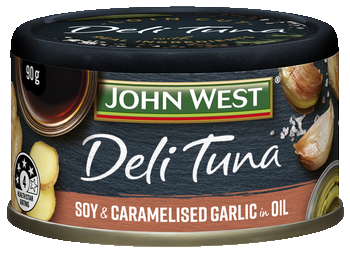 John West Tuna Yellowfin Soy & Caramelised Garlic Oil 90g