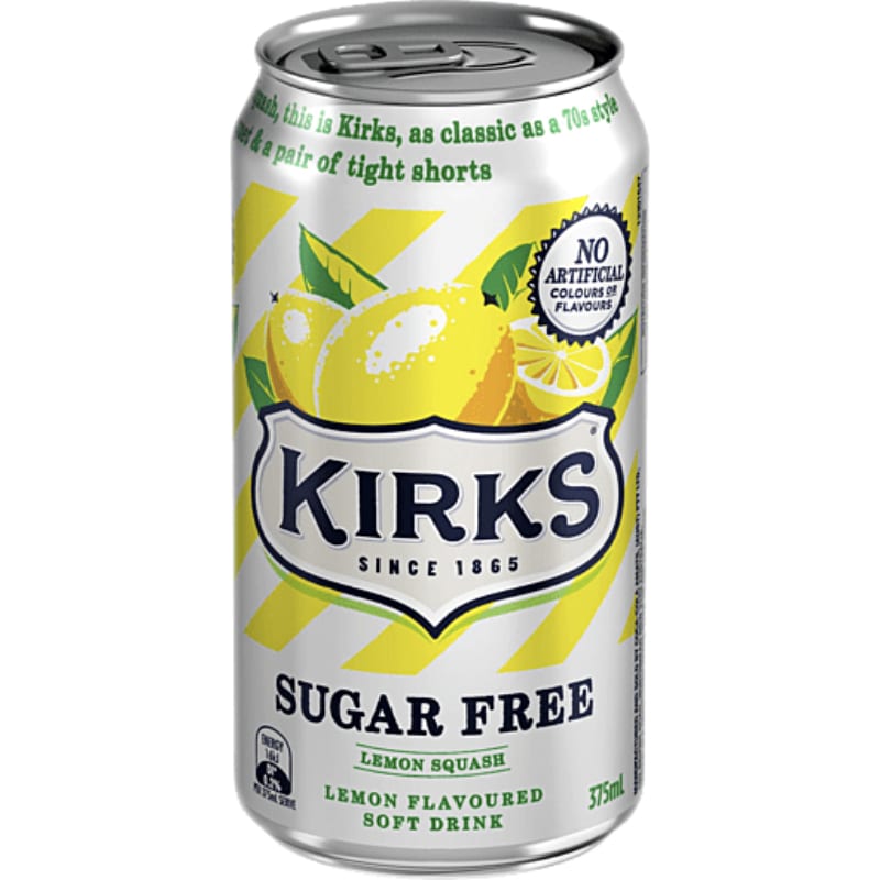 Kirks (10pk) Lemon Squash Sugar Free 375ml