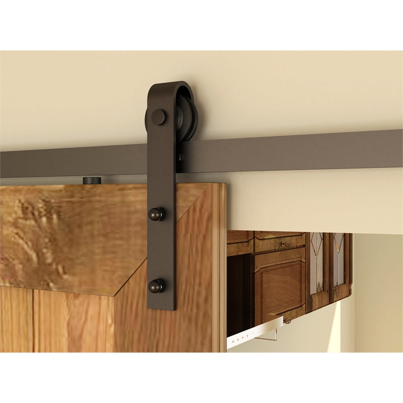 Rolltrak Matt Black Barn Door Side Fix Track Set
