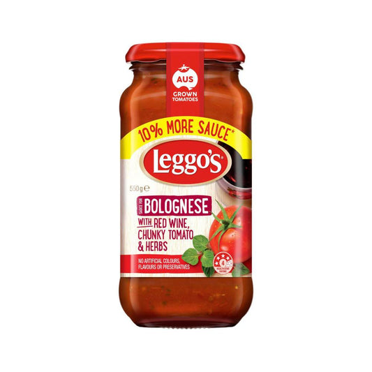 Leggo's Bolognese Red Wine Pasta Sauce Jar 550g