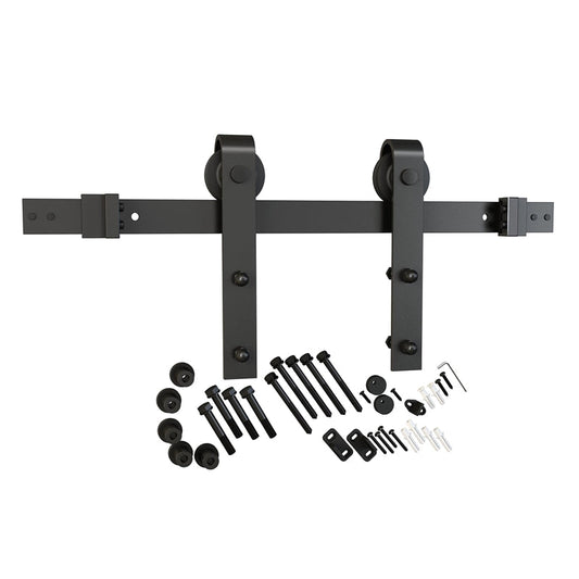 Rolltrak Matt Black Barn Door Side Fix Track Set