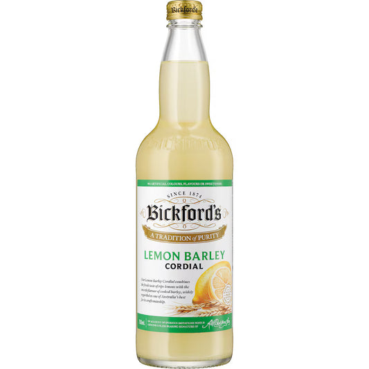 Bickford's Lemon Barley Cordial 750mL
