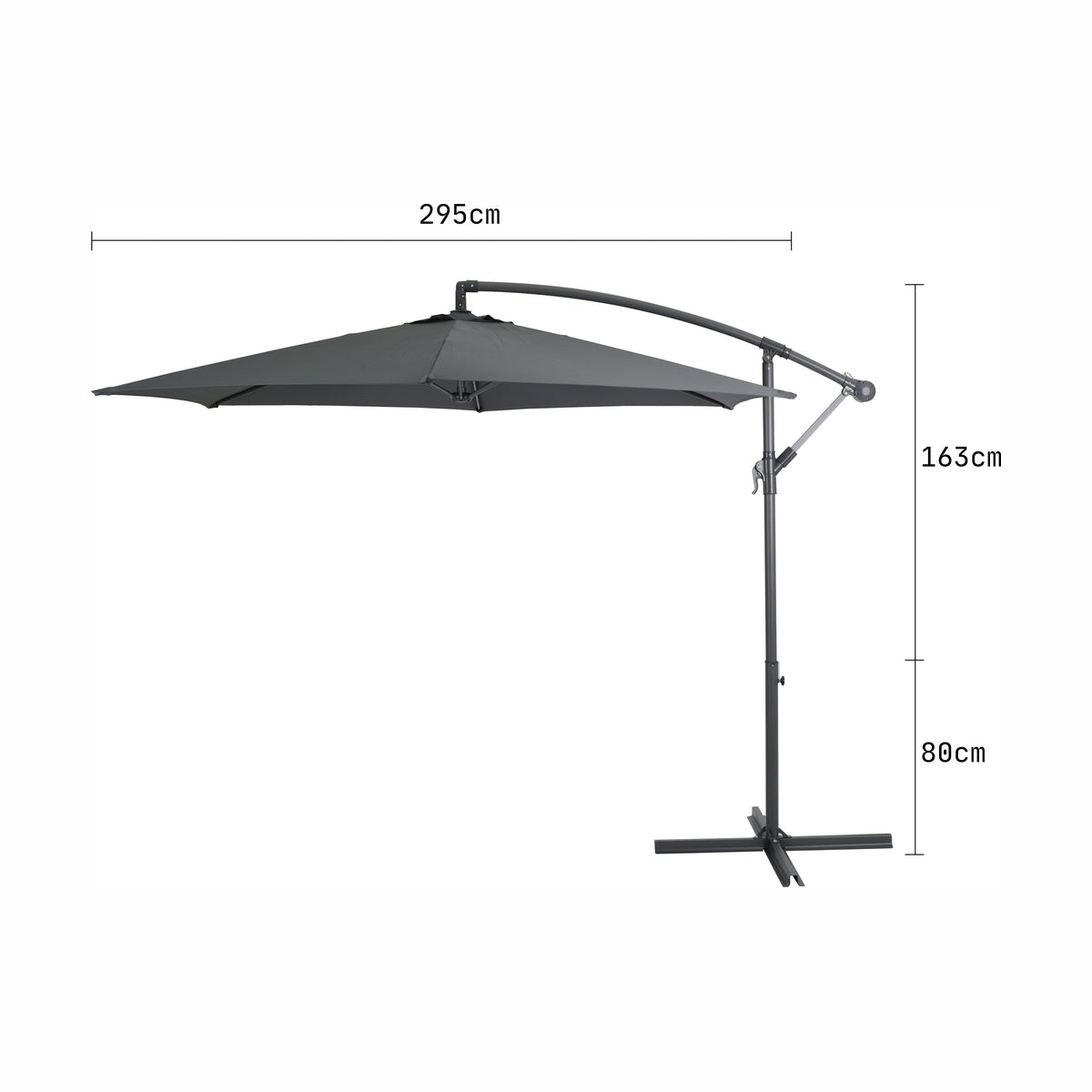 Marquee 3m Cantilever Umbrella - Charcoal