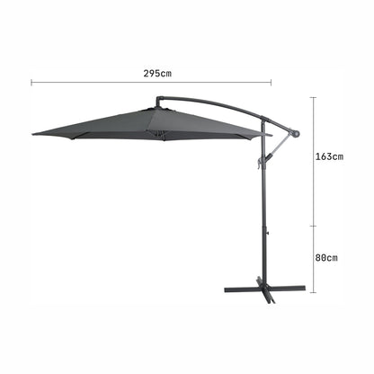 Marquee 3m Cantilever Umbrella - Charcoal