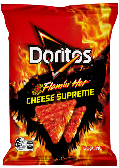 Doritos Corn Chips Flaming Hot Cheese Supreme 150g